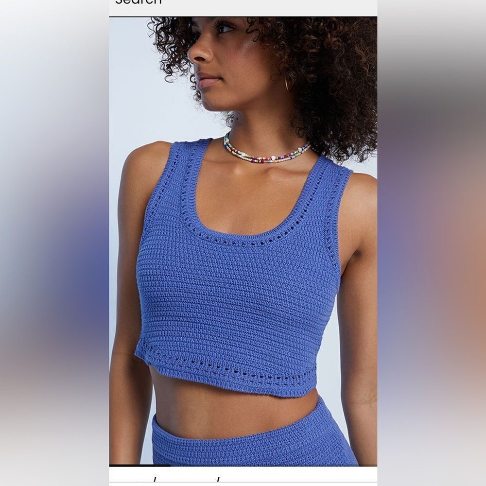 LA HEARTS "ROSIE" CROCHETED CROPPED TANK NWT- size LARGE - Picture 6 of 9